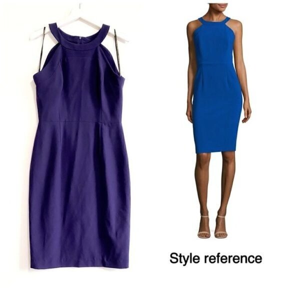 NWT Black Halo‎ Dress Marcelle Sleeveless Stretch Crepe Sheath Dress, Size 10 - Picture 1 of 14